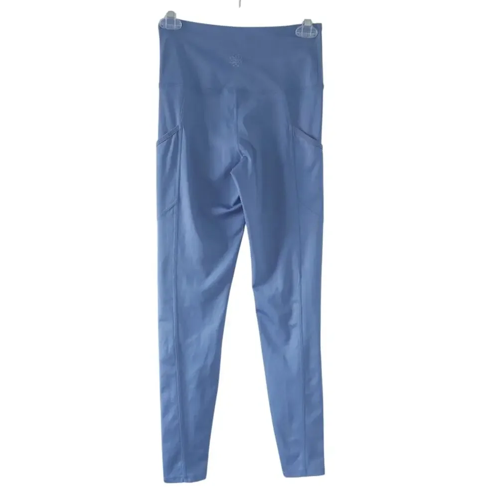 Aurique Blue High-Waisted Leggings Small Women Workout Athleticwear Pockets